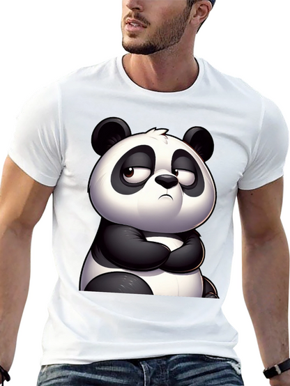 Grumpy Panda Graphic Tee - Black Cotton T-Shirt