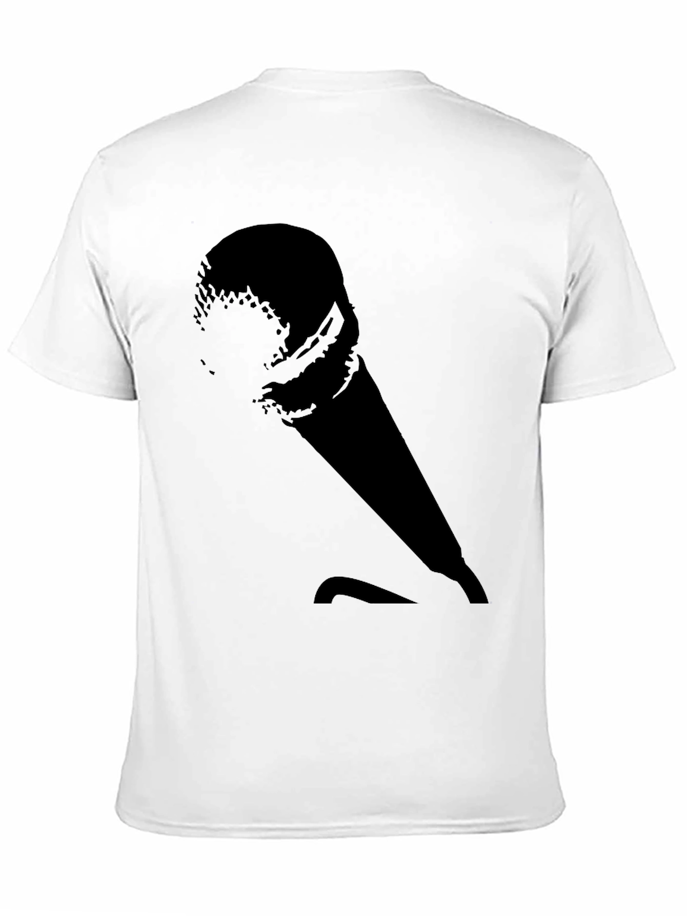 Retro Microphone Graphic Tee - Black