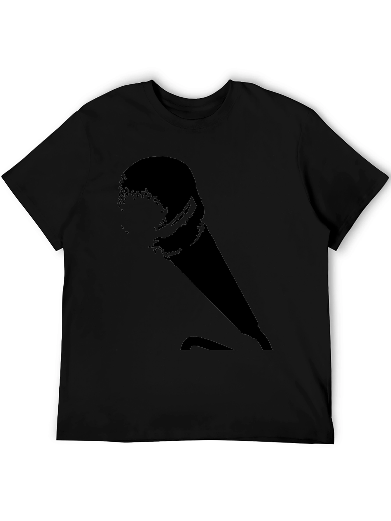 Retro Microphone Graphic Tee - Black