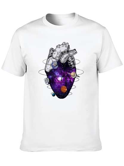 Anatomical Heart Planets Universe Mens T-Shirt