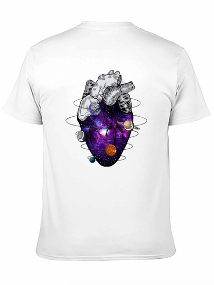 Anatomical Heart Planets Universe Mens T-Shirt
