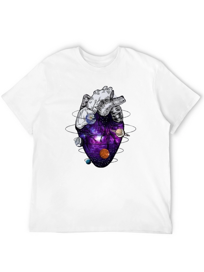 Anatomical Heart Planets Universe Mens T-Shirt