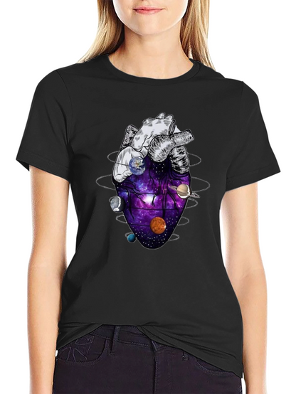 Anatomical Heart Planets Universe Mens T-Shirt