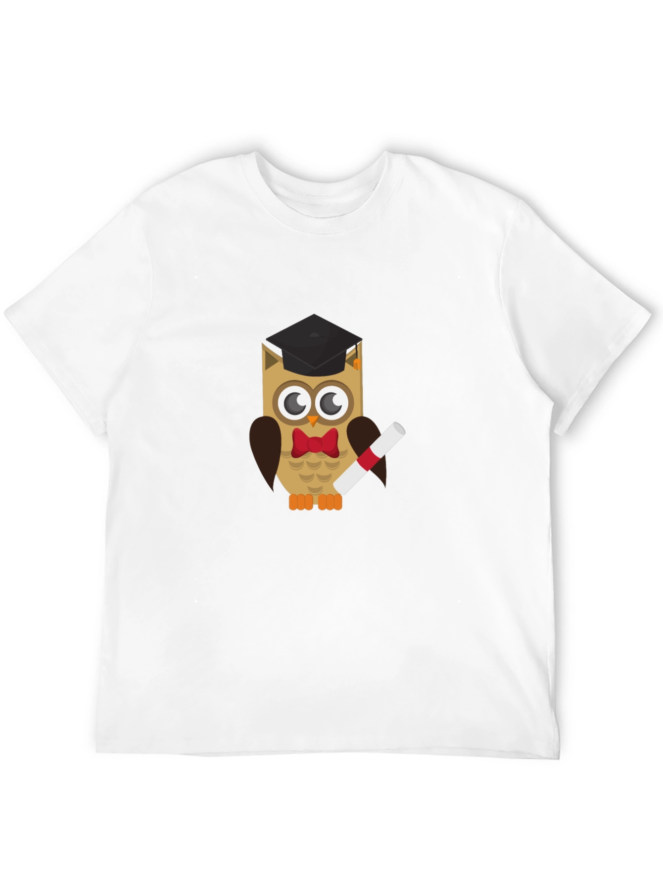 Graduation Owl Graphic Tee - Black Cotton T-Shirt