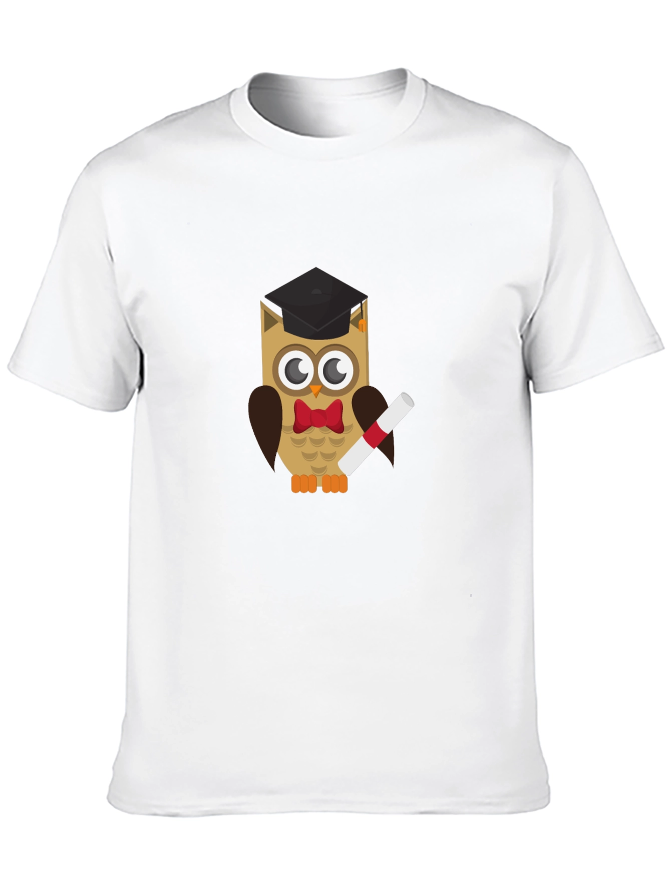 Graduation Owl Graphic Tee - Black Cotton T-Shirt