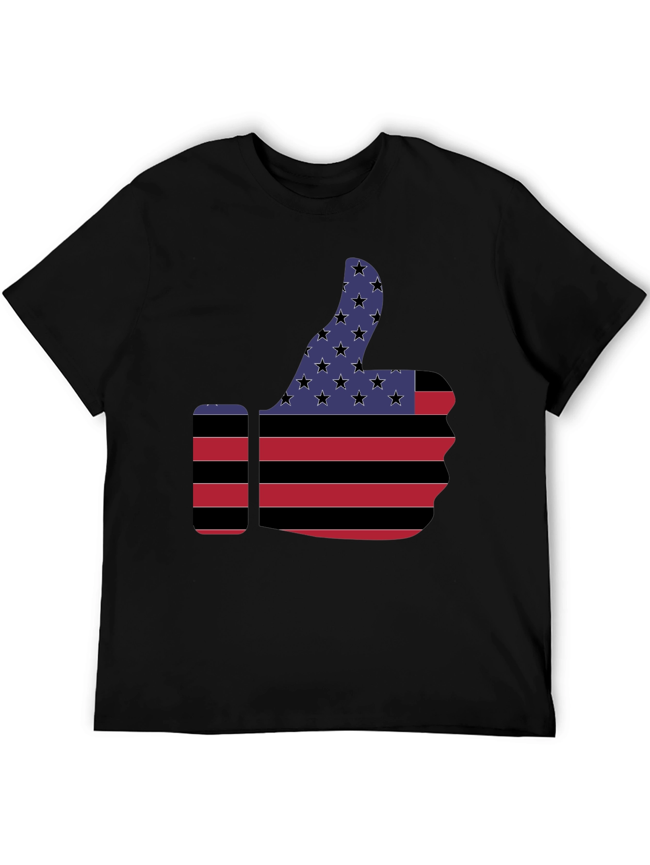 Unisex American Flag Thumbs Up Graphic Print T-Shirt, 1 pcs 190g 100% Pure Cotton Casual Oversized T-Shirt