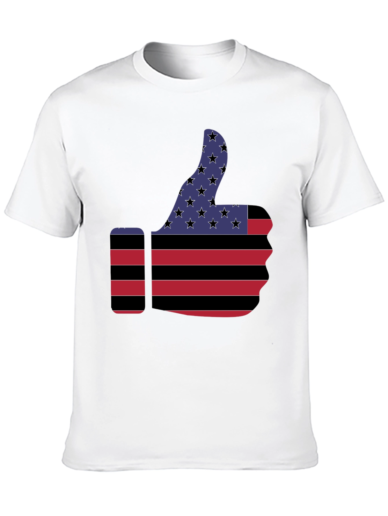 Unisex American Flag Thumbs Up Graphic Print T-Shirt, 1 pcs 190g 100% Pure Cotton Casual Oversized T-Shirt