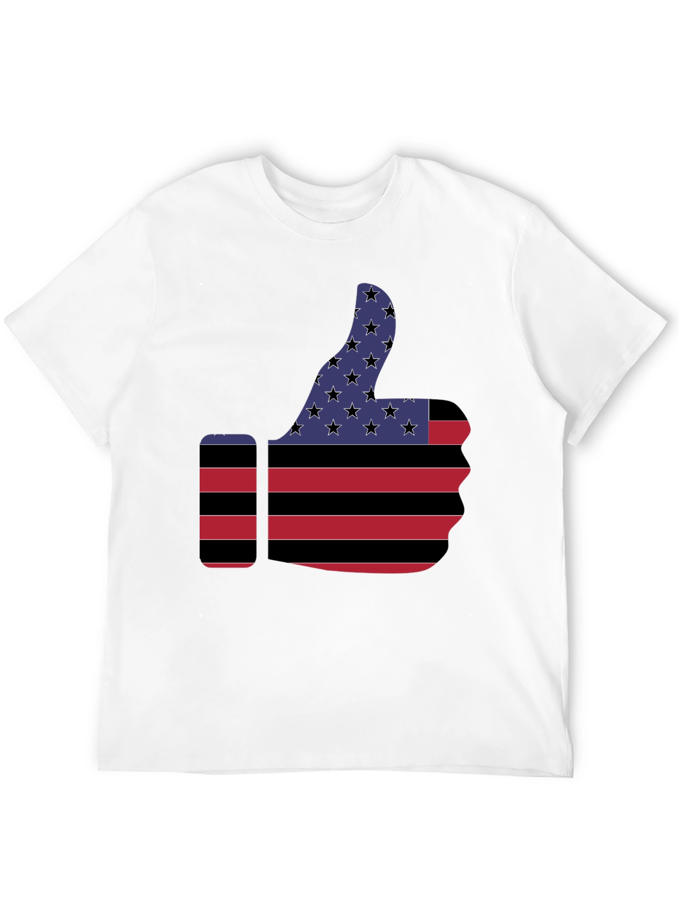 Unisex American Flag Thumbs Up Graphic Print T-Shirt, 1 pcs 190g 100% Pure Cotton Casual Oversized T-Shirt