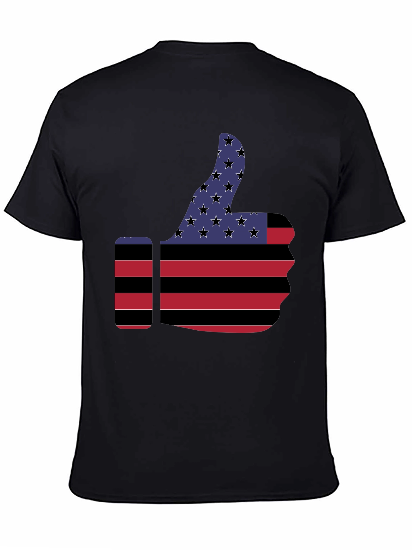 Unisex American Flag Thumbs Up Graphic Print T-Shirt, 1 pcs 190g 100% Pure Cotton Casual Oversized T-Shirt