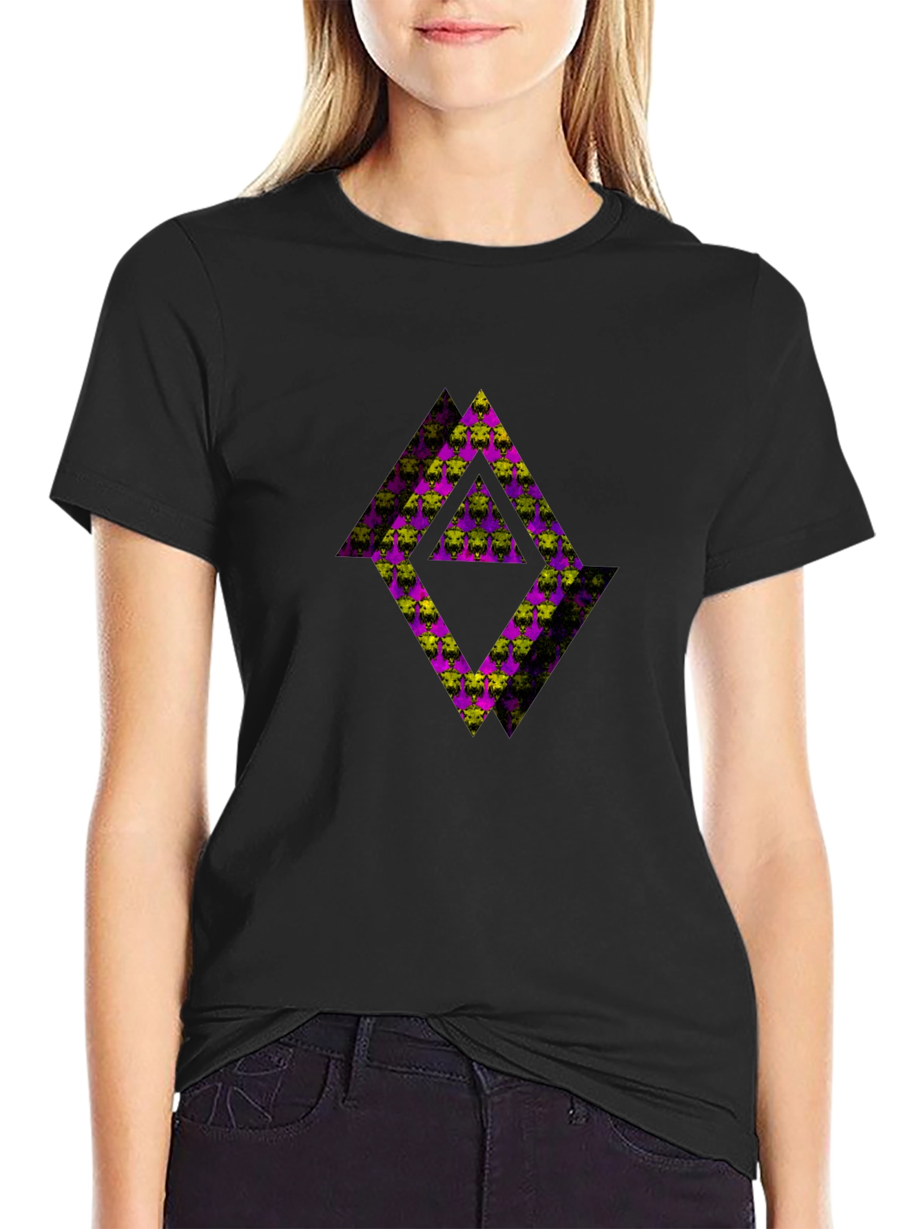 Abstract Graphic Black Tee Shirt
