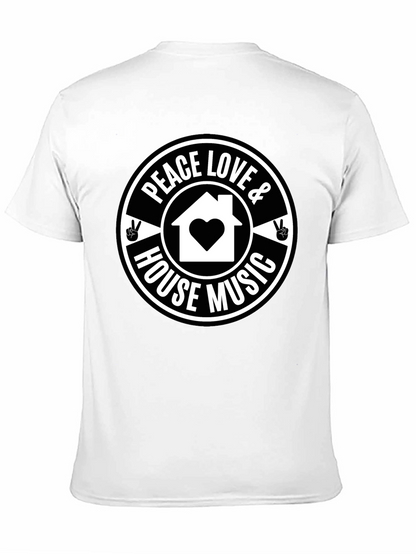 Peace Love & House Music Graphic T-Shirt