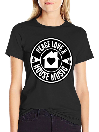 Peace Love & House Music Graphic T-Shirt
