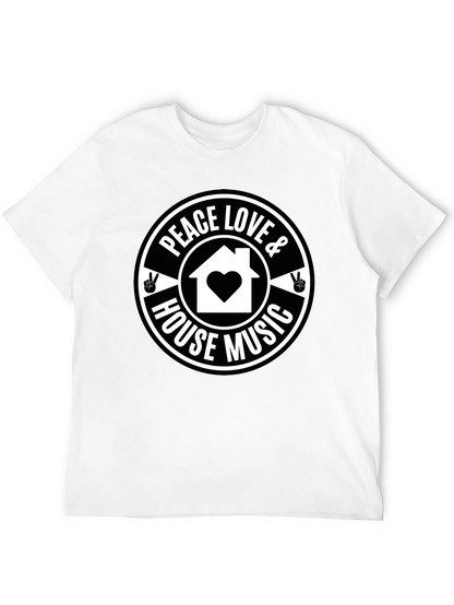 Peace Love & House Music Graphic T-Shirt