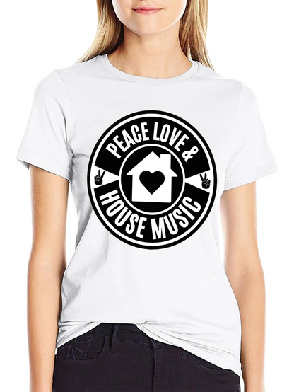 Peace Love & House Music Graphic T-Shirt