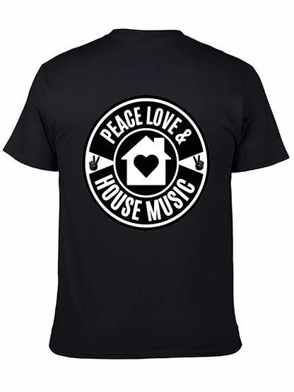 Peace Love & House Music Graphic T-Shirt