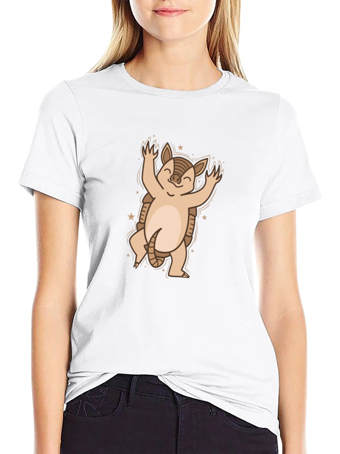 Armadillo Graphic Tee - Cute Cartoon Animal Shirt
