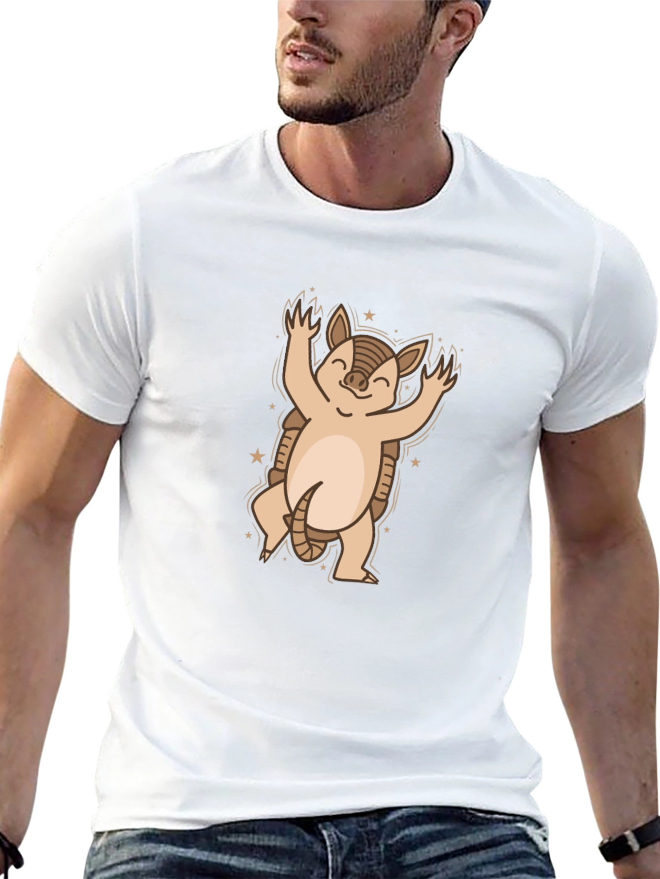 Armadillo Graphic Tee - Cute Cartoon Animal Shirt