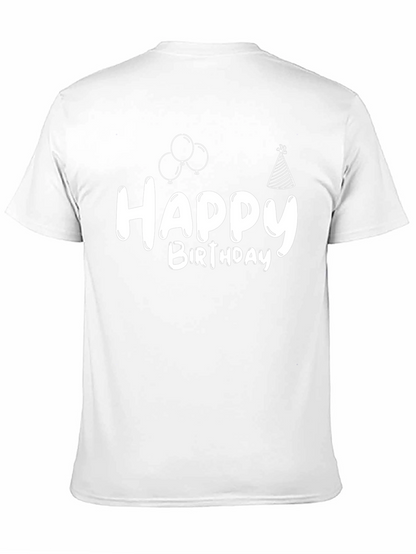 Happy Birthday Graphic Tee - Black Cotton T-Shirt