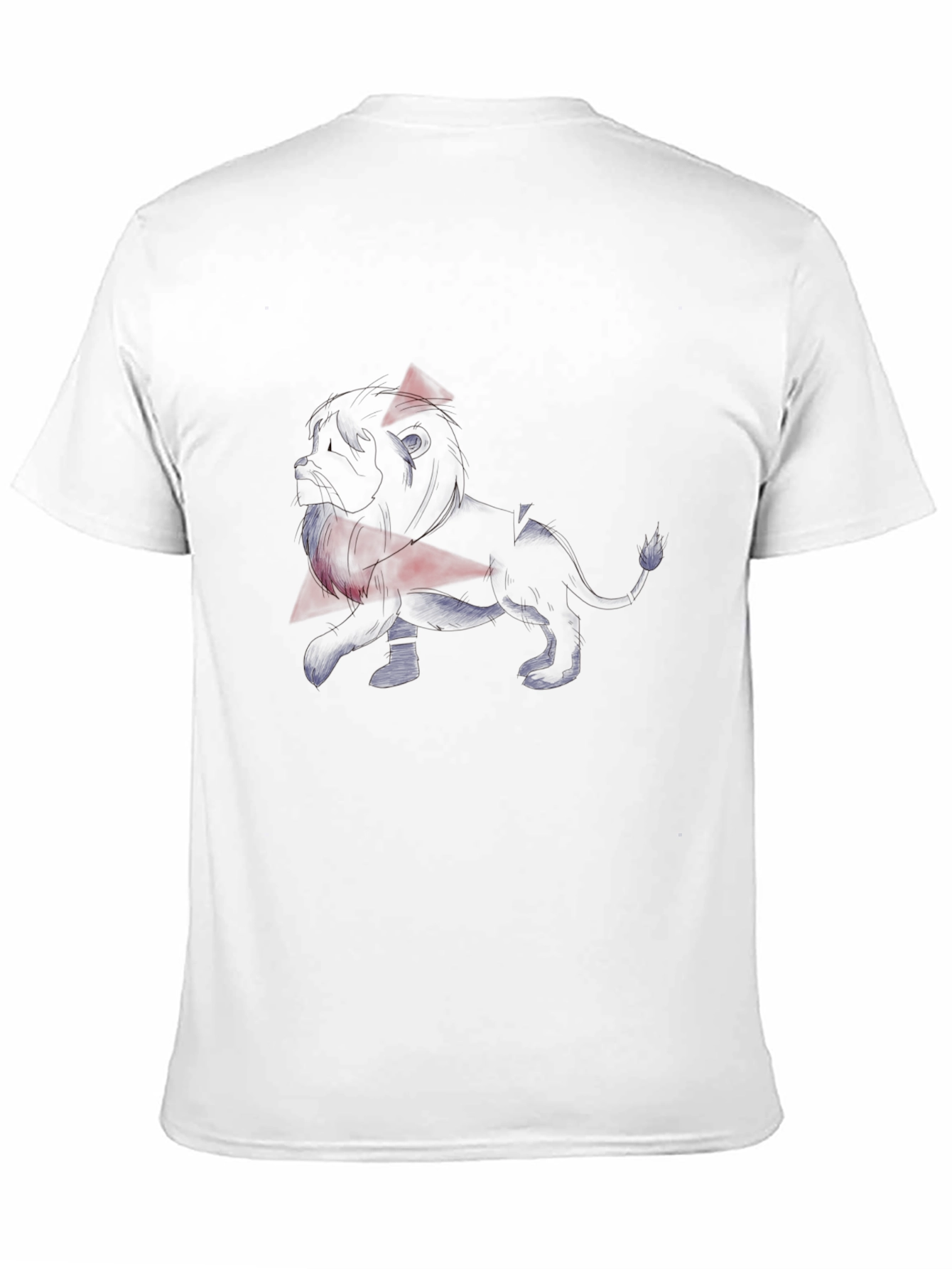 Mens Black Graphic Tee - Abstract Lion Design