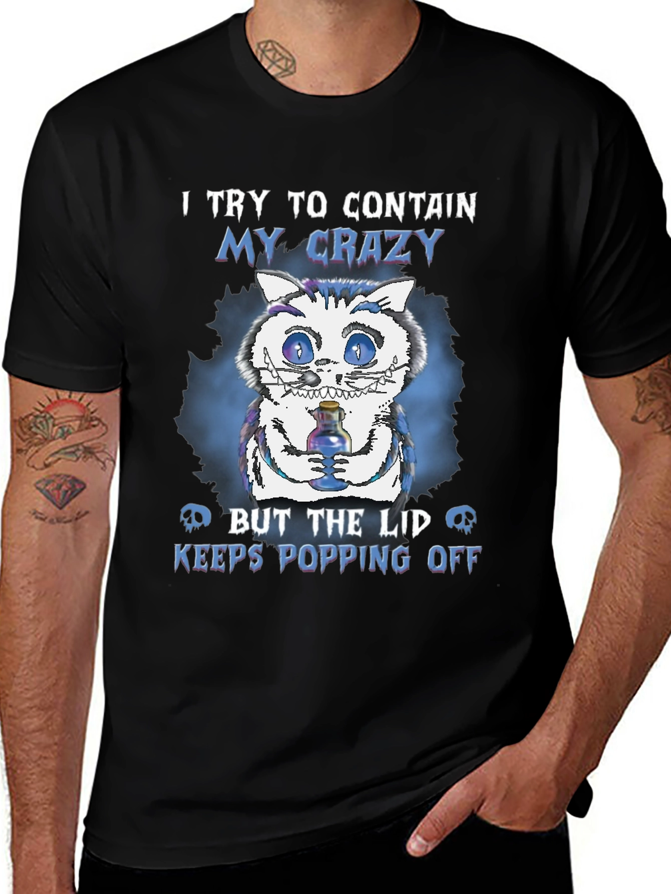 Crazy Cat T-Shirt: Lid Keeps Popping Off