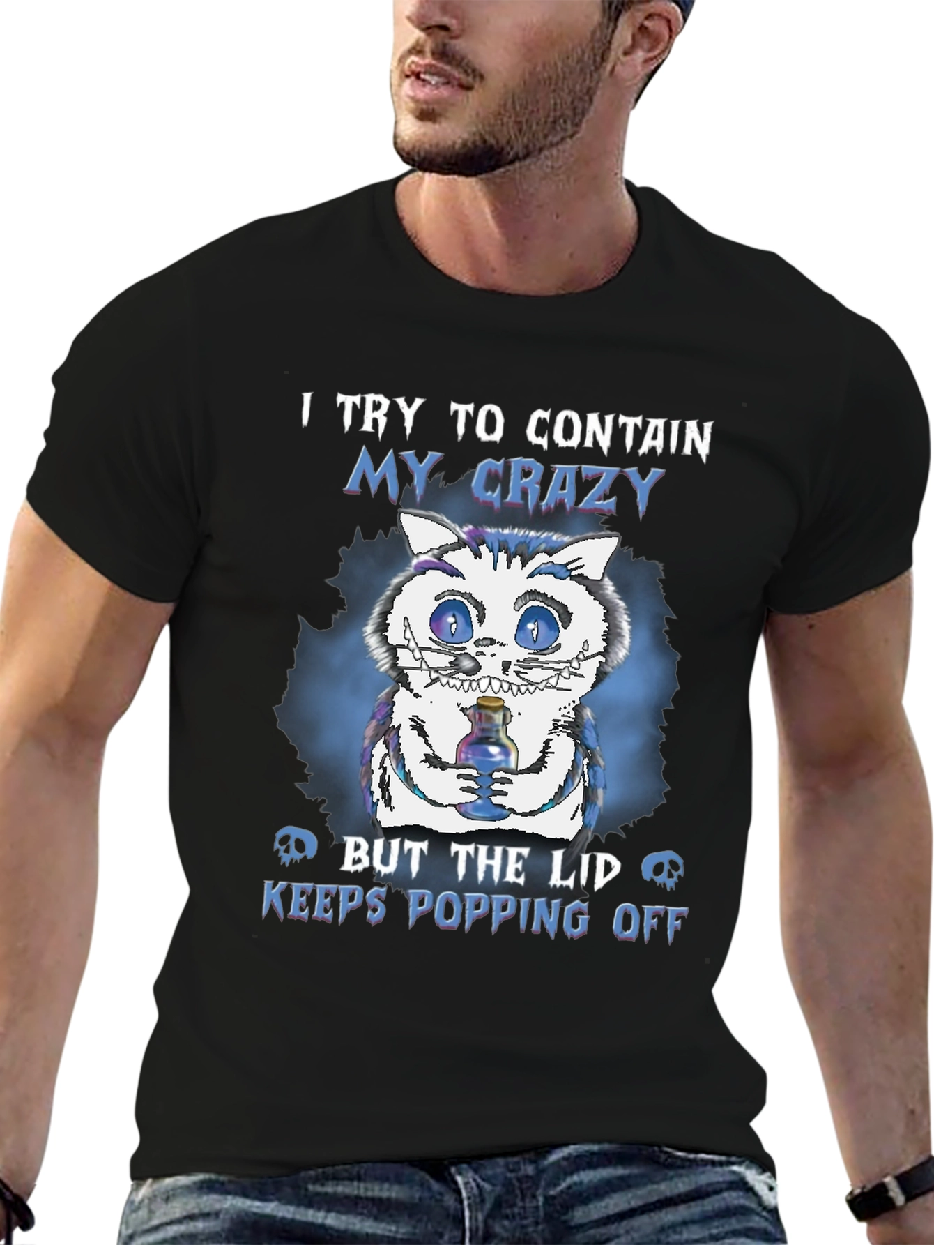 Crazy Cat T-Shirt: Lid Keeps Popping Off
