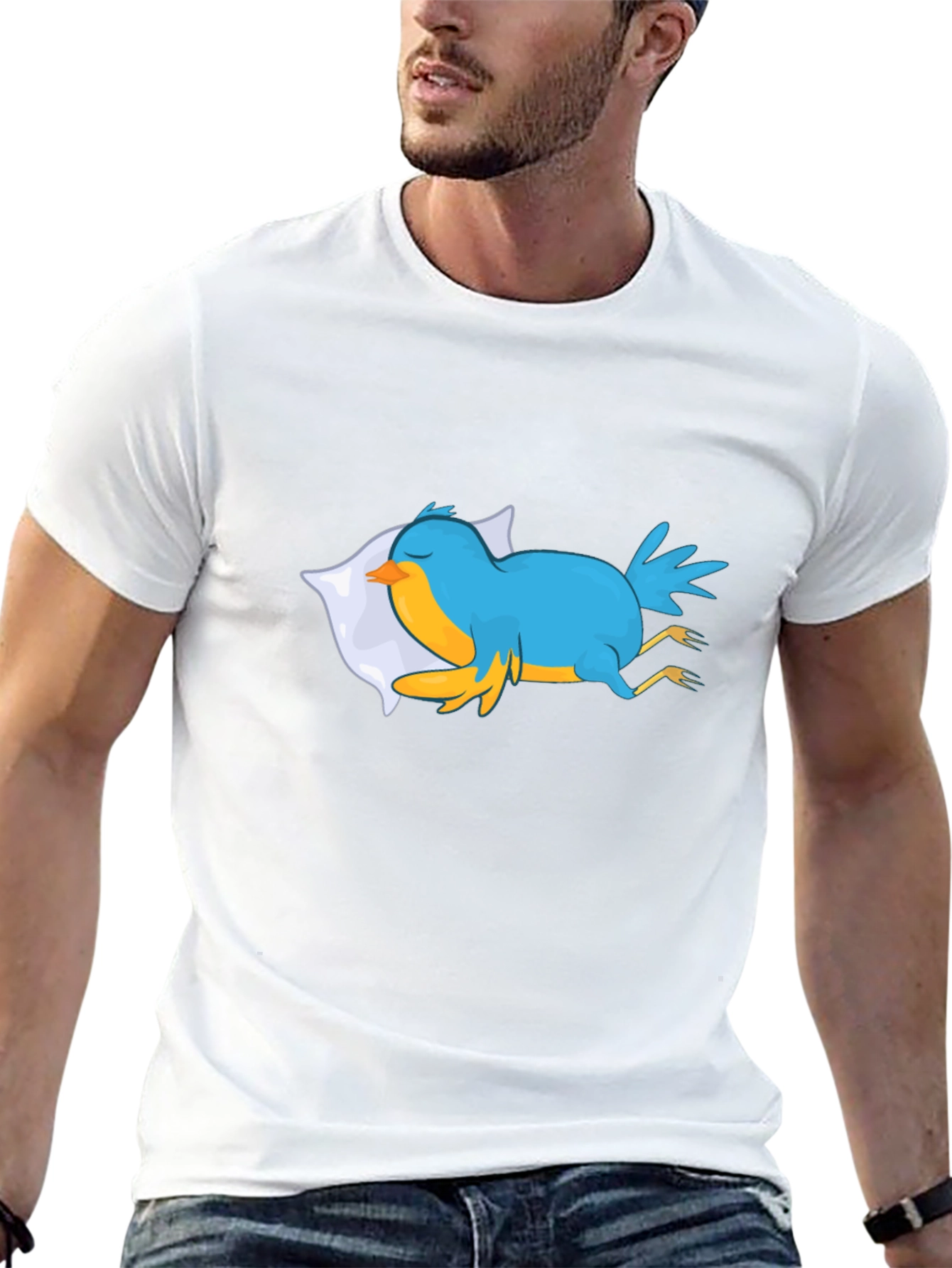 Sleepy Blue Bird Graphic Tee