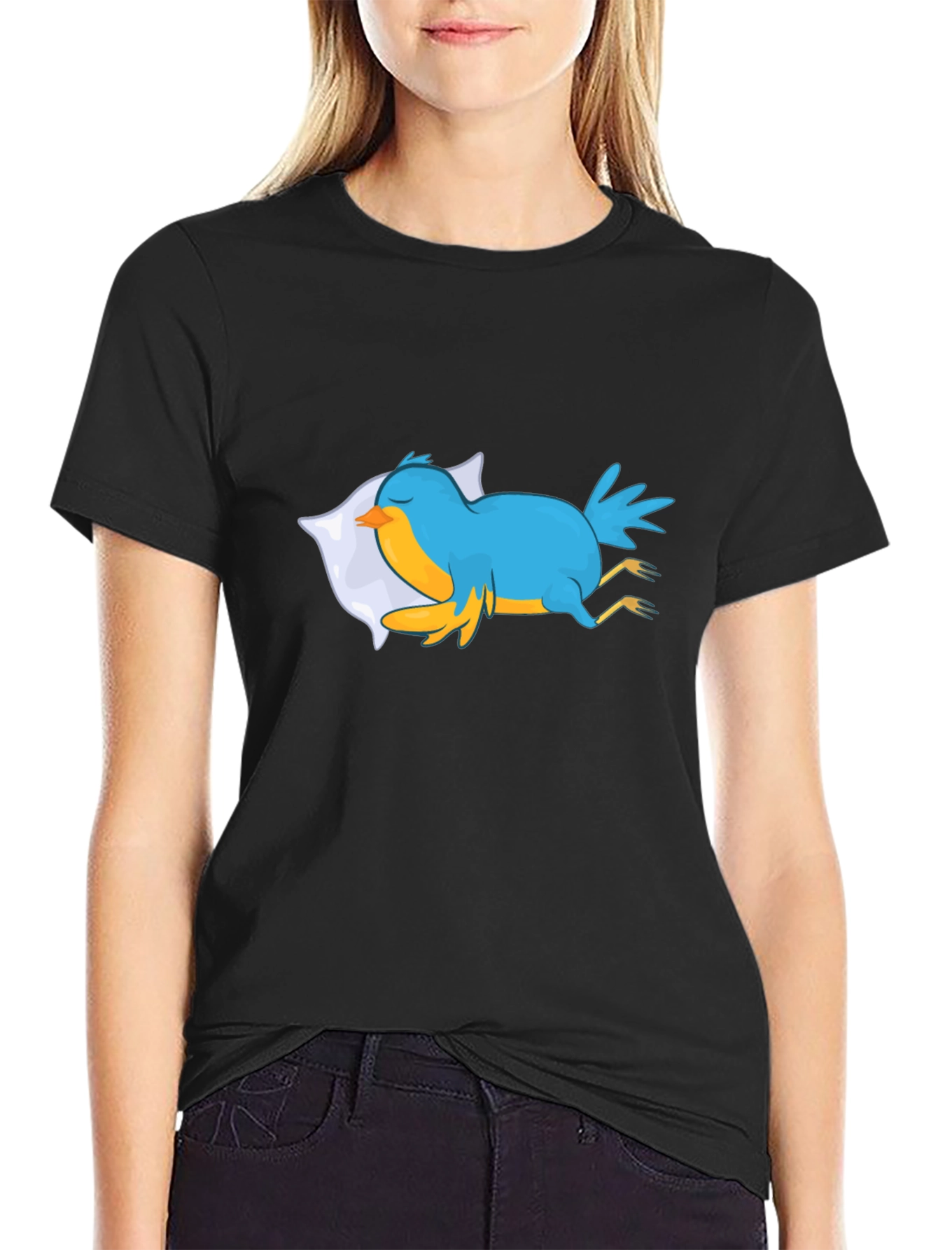 Sleepy Blue Bird Graphic Tee