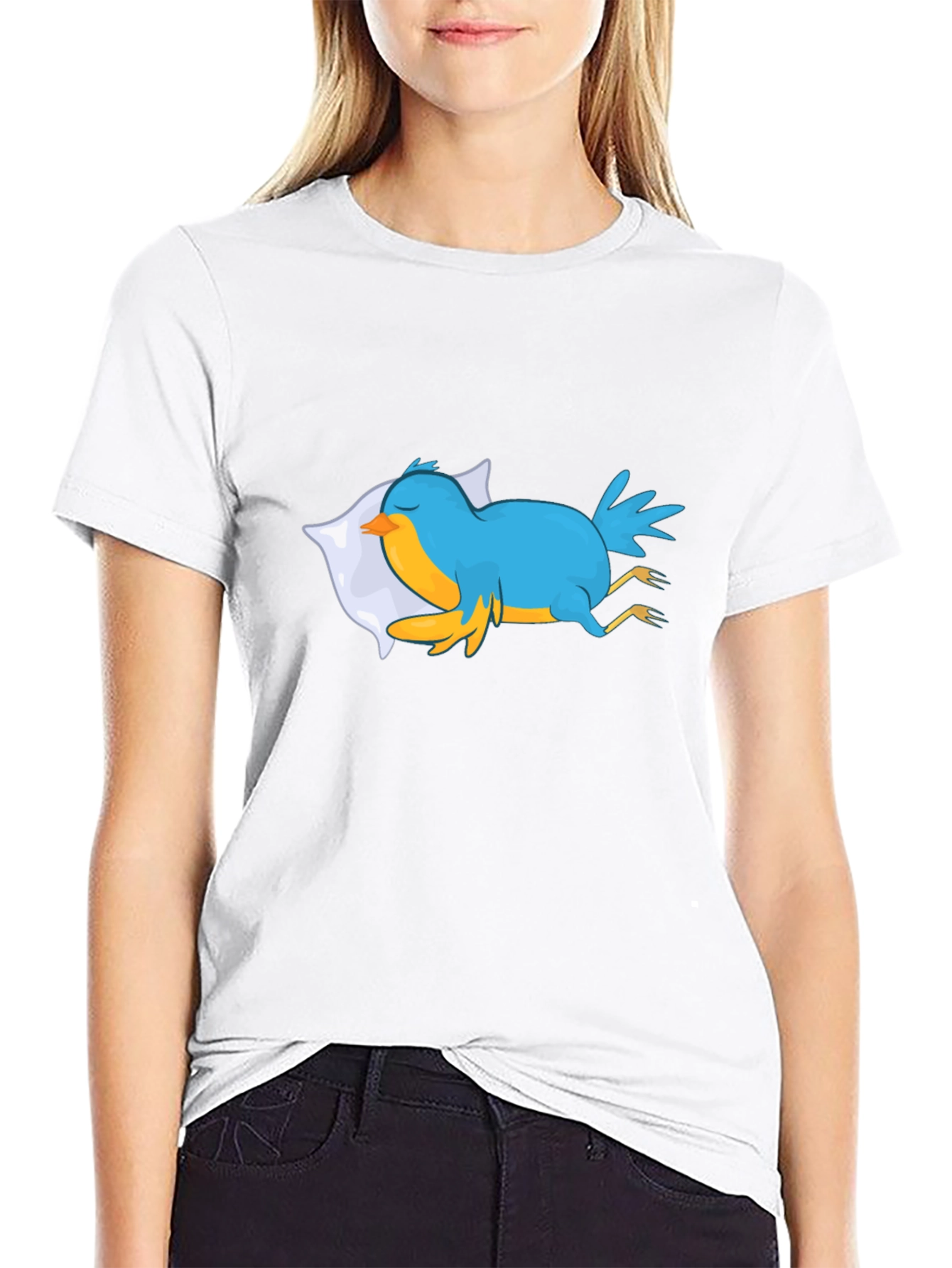 Sleepy Blue Bird Graphic Tee