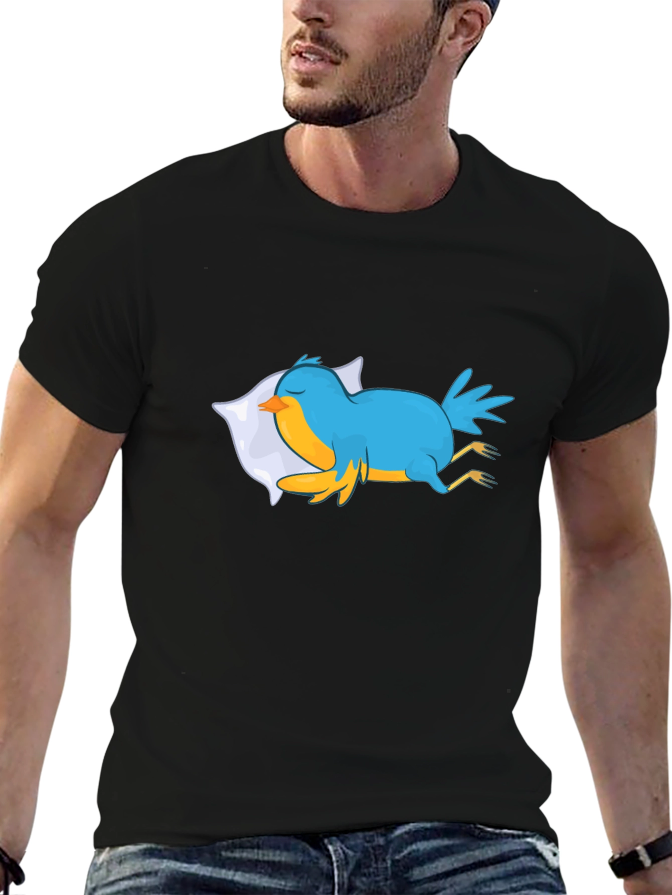 Sleepy Blue Bird Graphic Tee