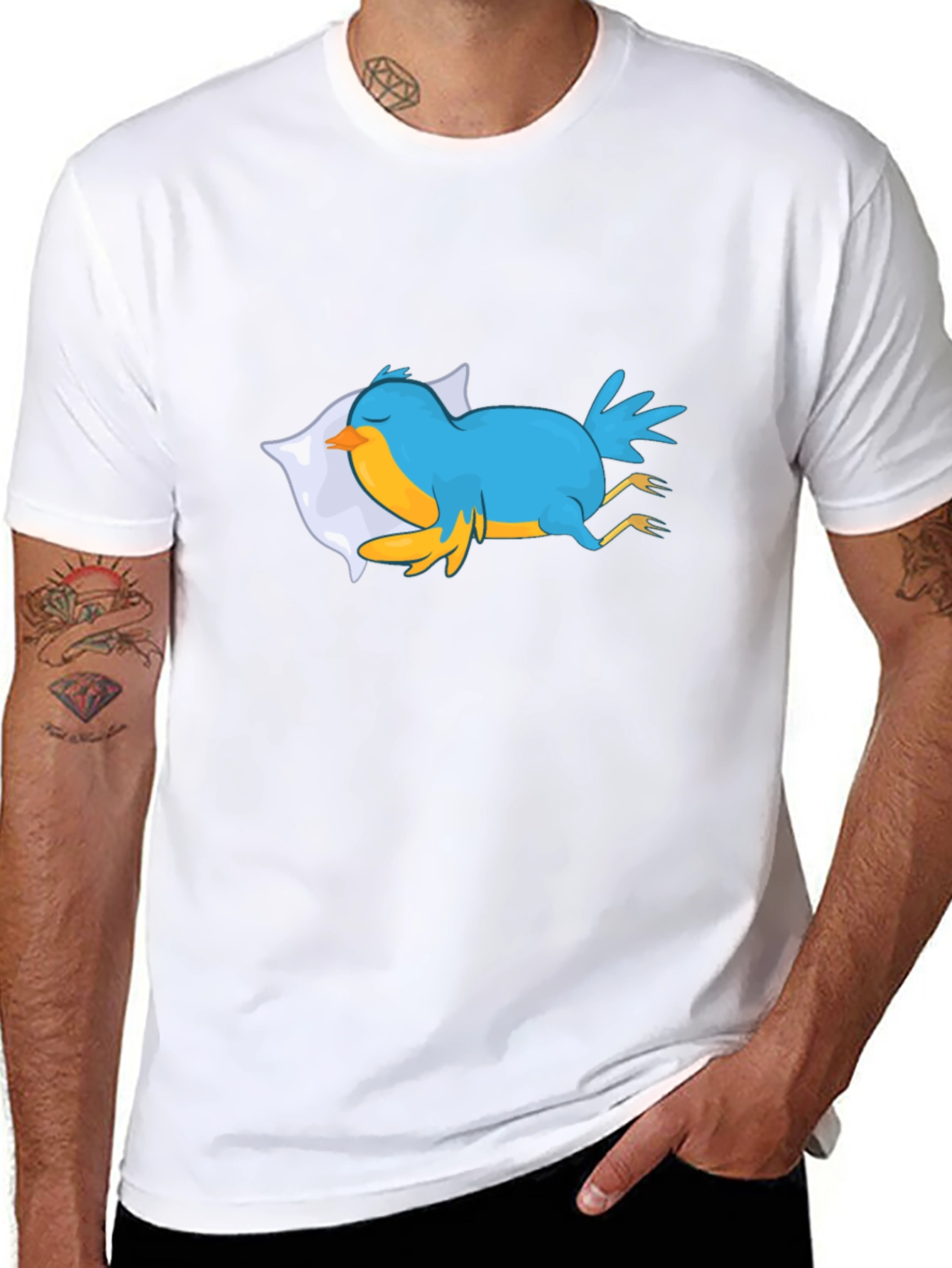 Sleepy Blue Bird Graphic Tee