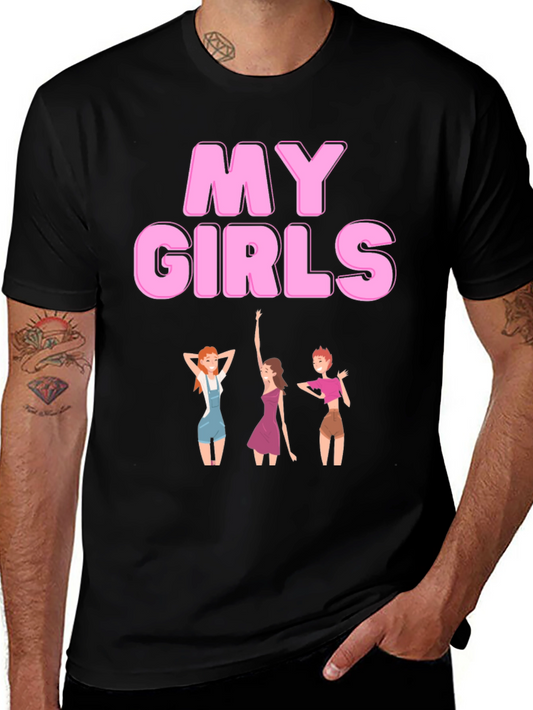 My Girls Black Graphic T-Shirt