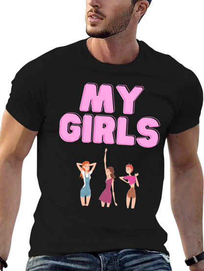 My Girls Black Graphic T-Shirt