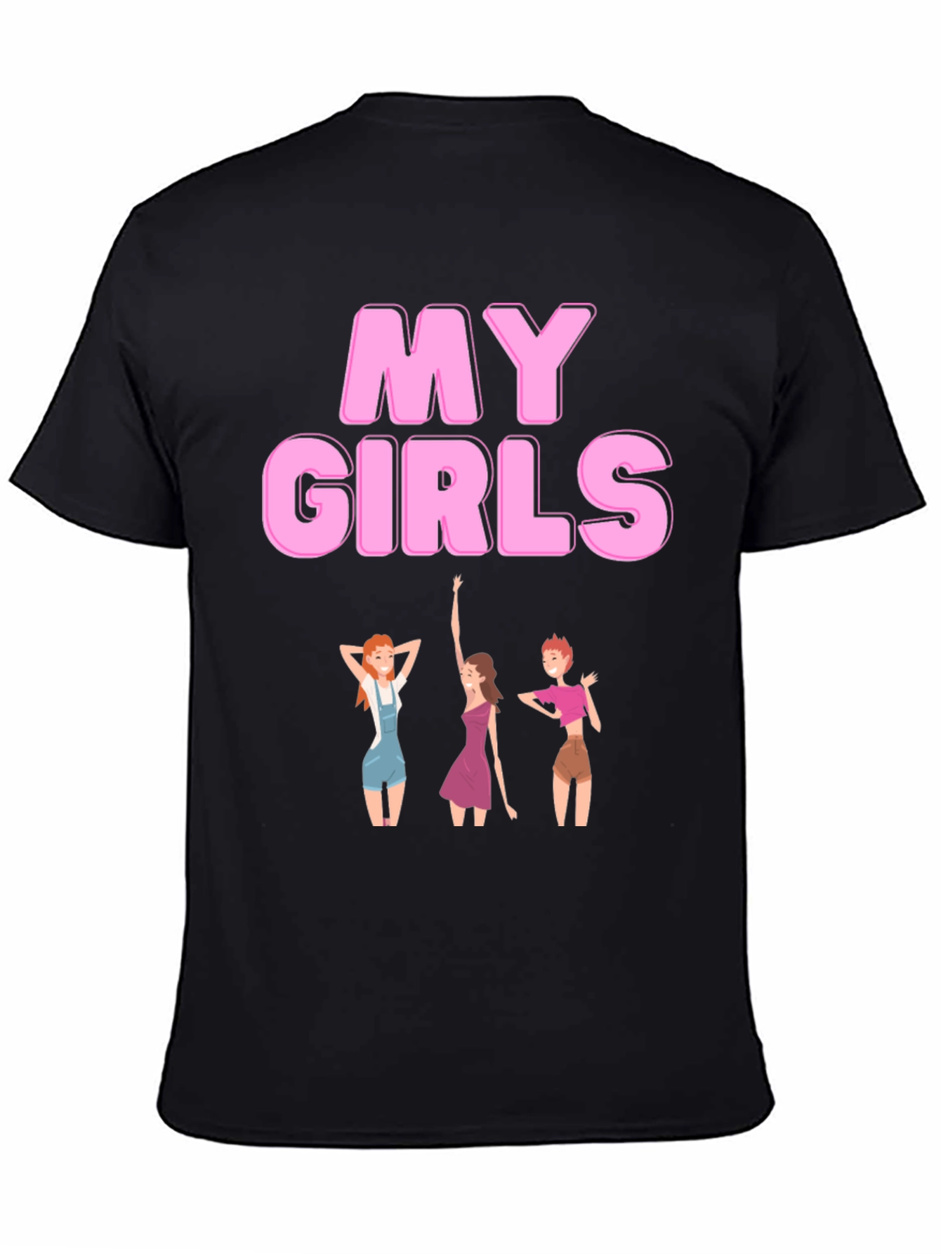 My Girls Black Graphic T-Shirt