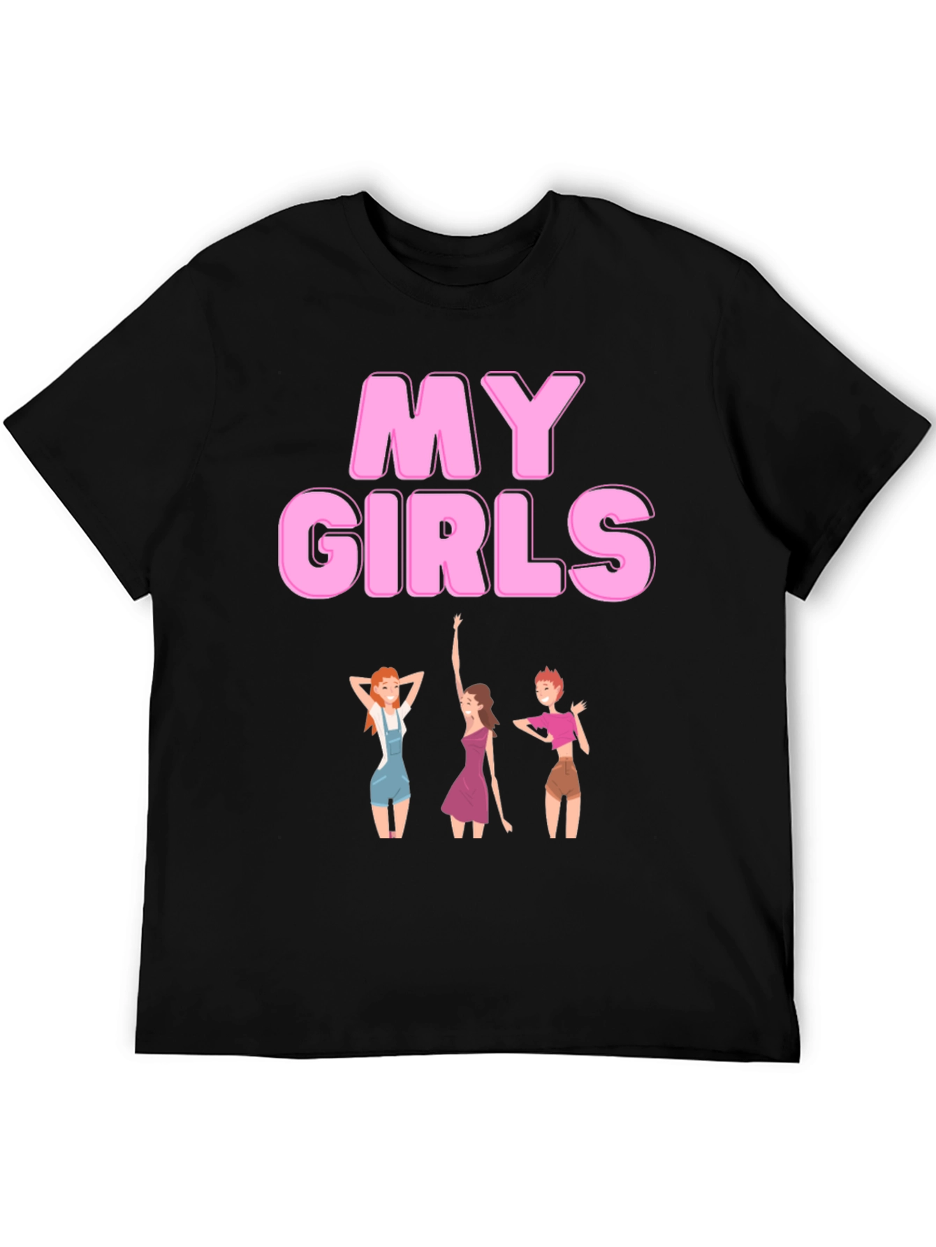 My Girls Black Graphic T-Shirt