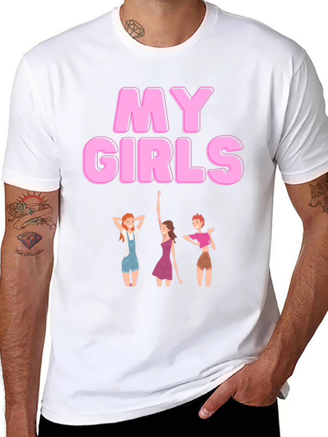 My Girls Black Graphic T-Shirt