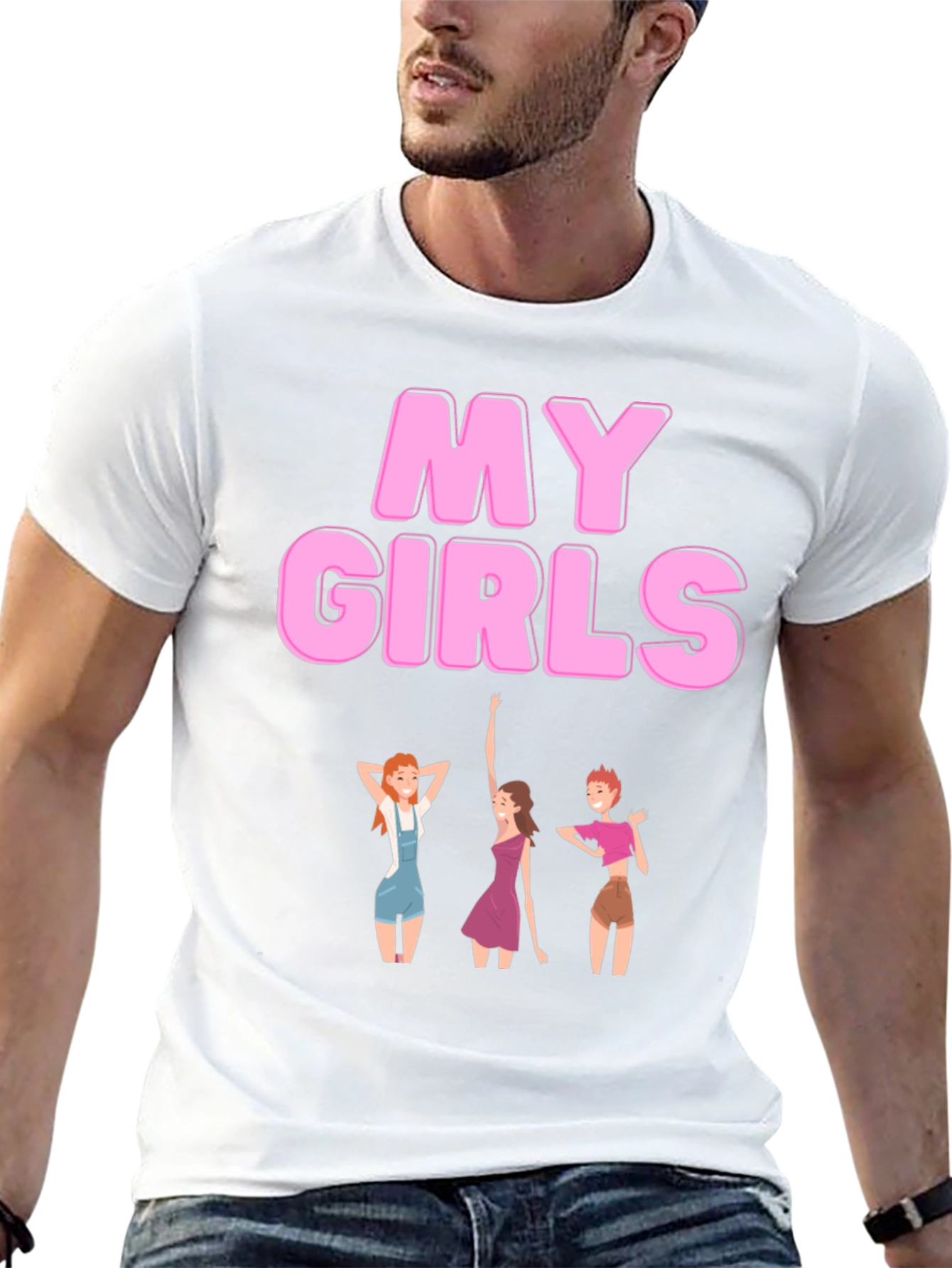 My Girls Black Graphic T-Shirt