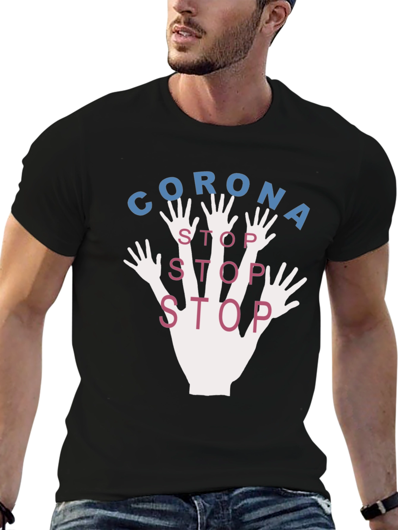 Corona Stop Graphic T-Shirt