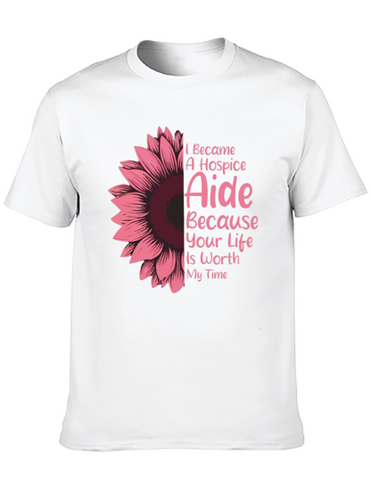 Hospice Aide Sunflower Graphic T-Shirt