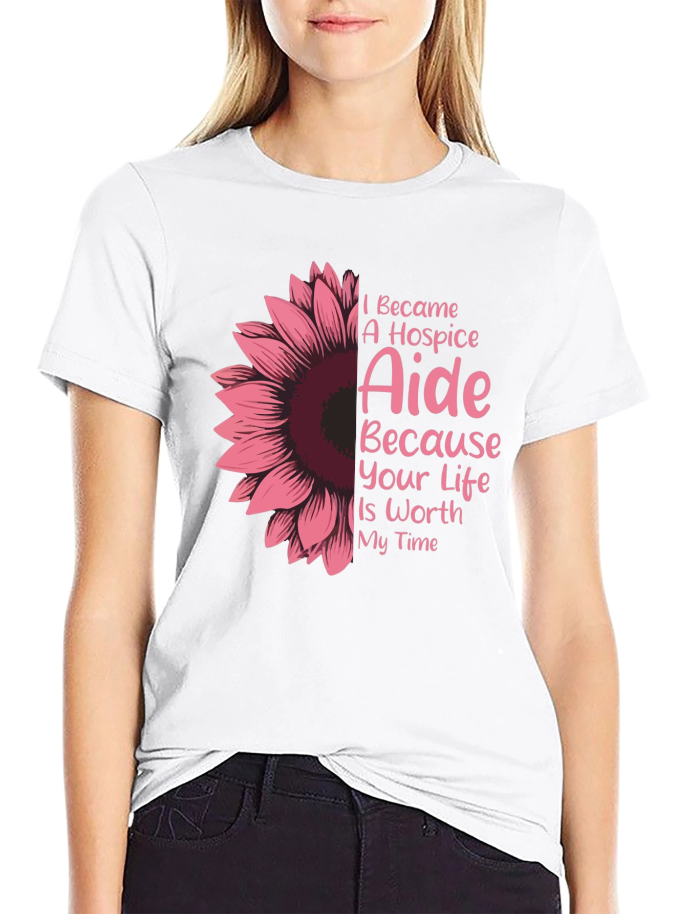 Hospice Aide Sunflower Graphic T-Shirt