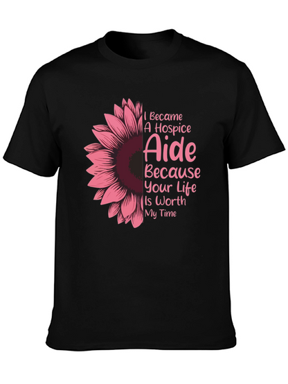 Hospice Aide Sunflower Graphic T-Shirt