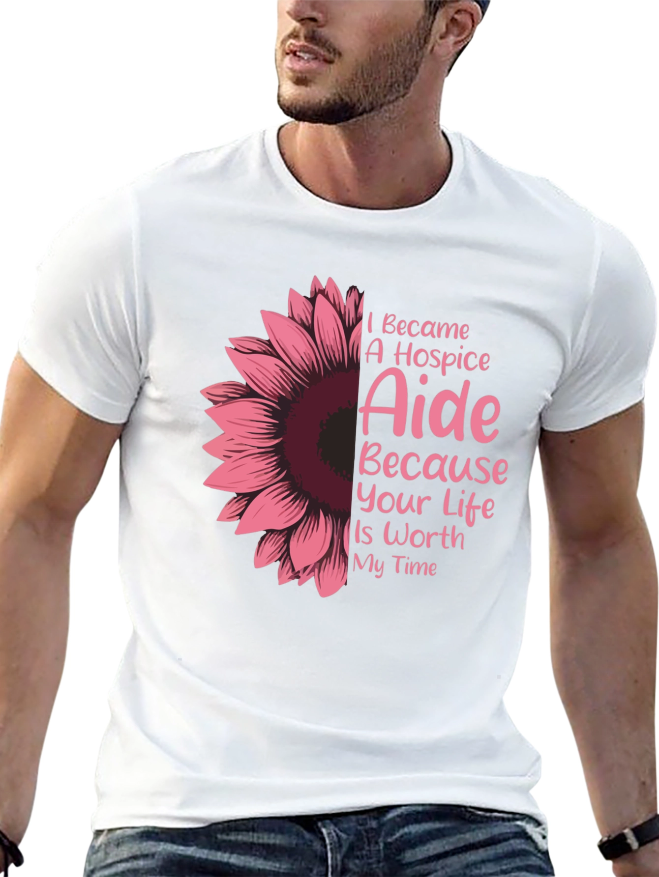 Hospice Aide Sunflower Graphic T-Shirt