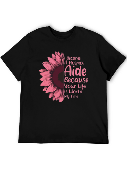 Hospice Aide Sunflower Graphic T-Shirt