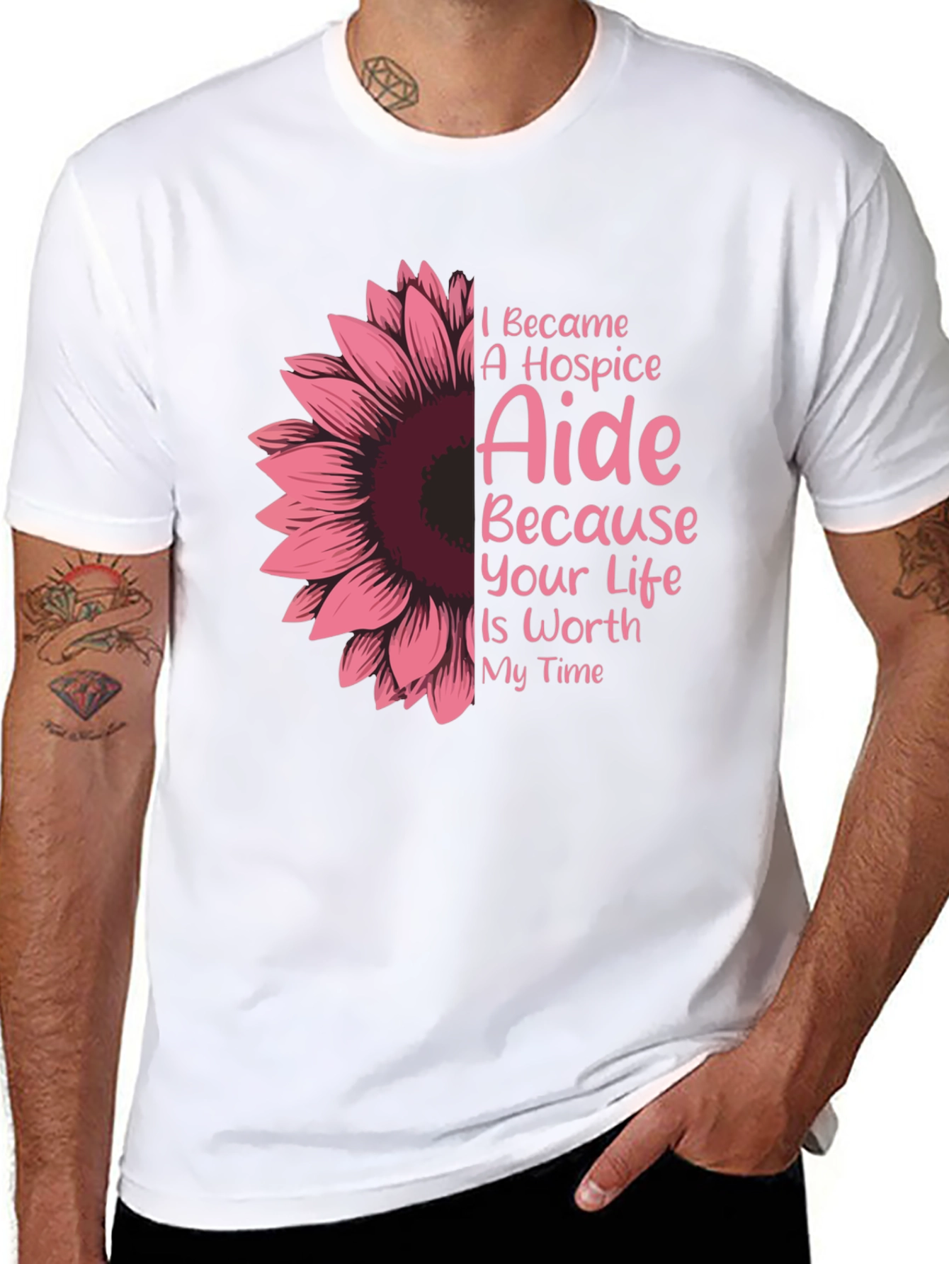 Hospice Aide Sunflower Graphic T-Shirt