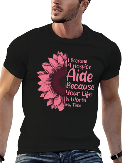 Hospice Aide Sunflower Graphic T-Shirt