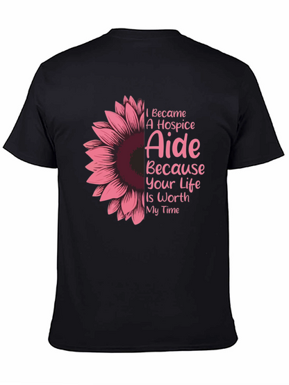 Hospice Aide Sunflower Graphic T-Shirt