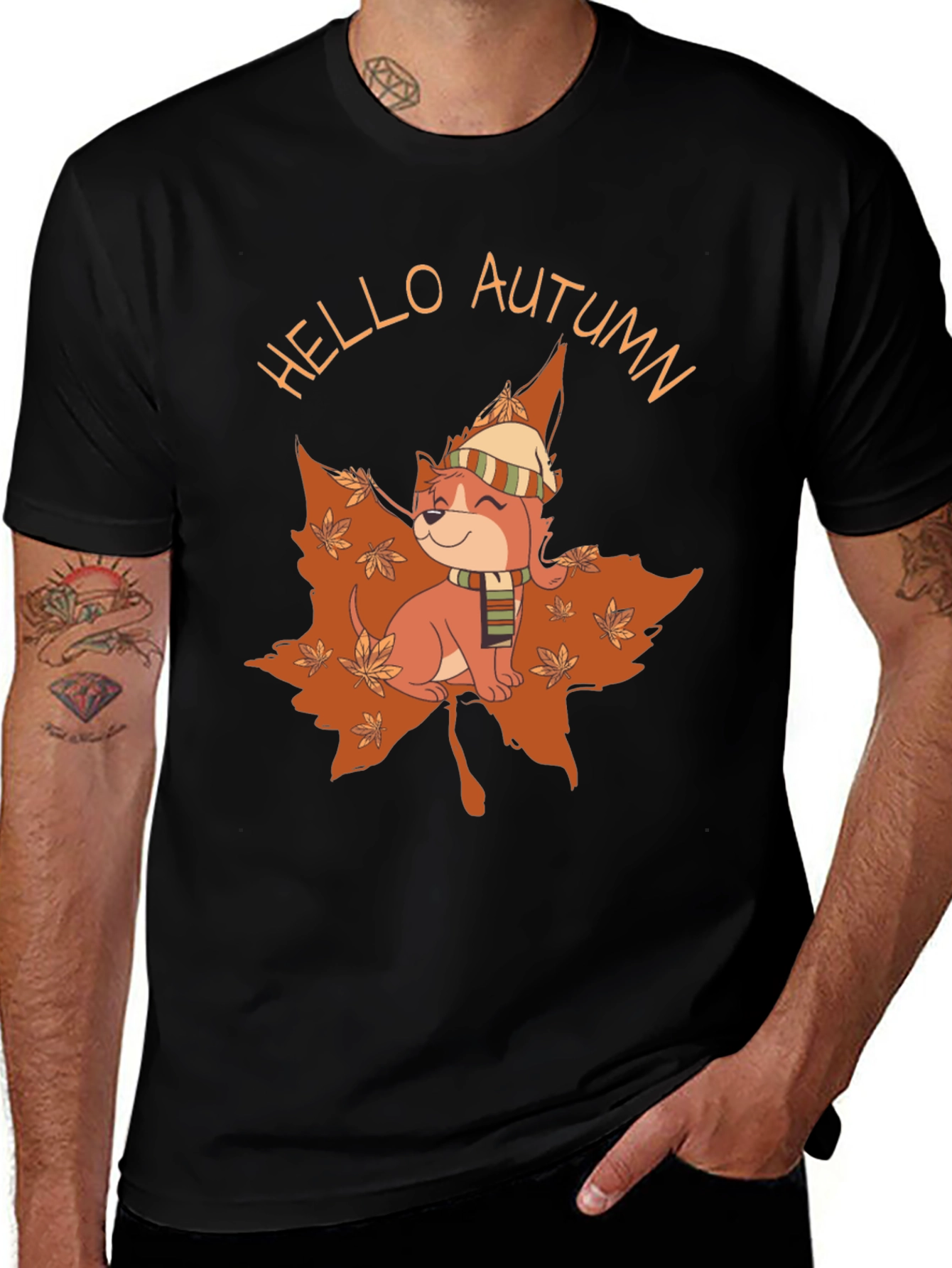 Autumn Pup T-Shirt - Hello Autumn Design