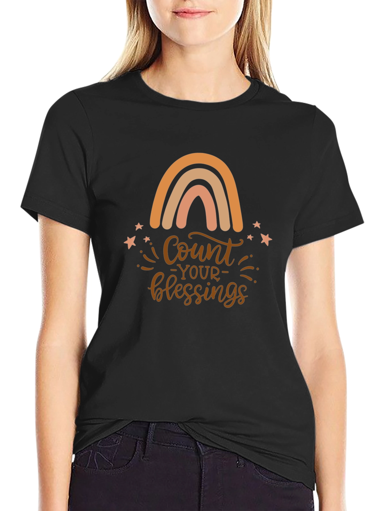 Count Your Blessings Rainbow Graphic Tee
