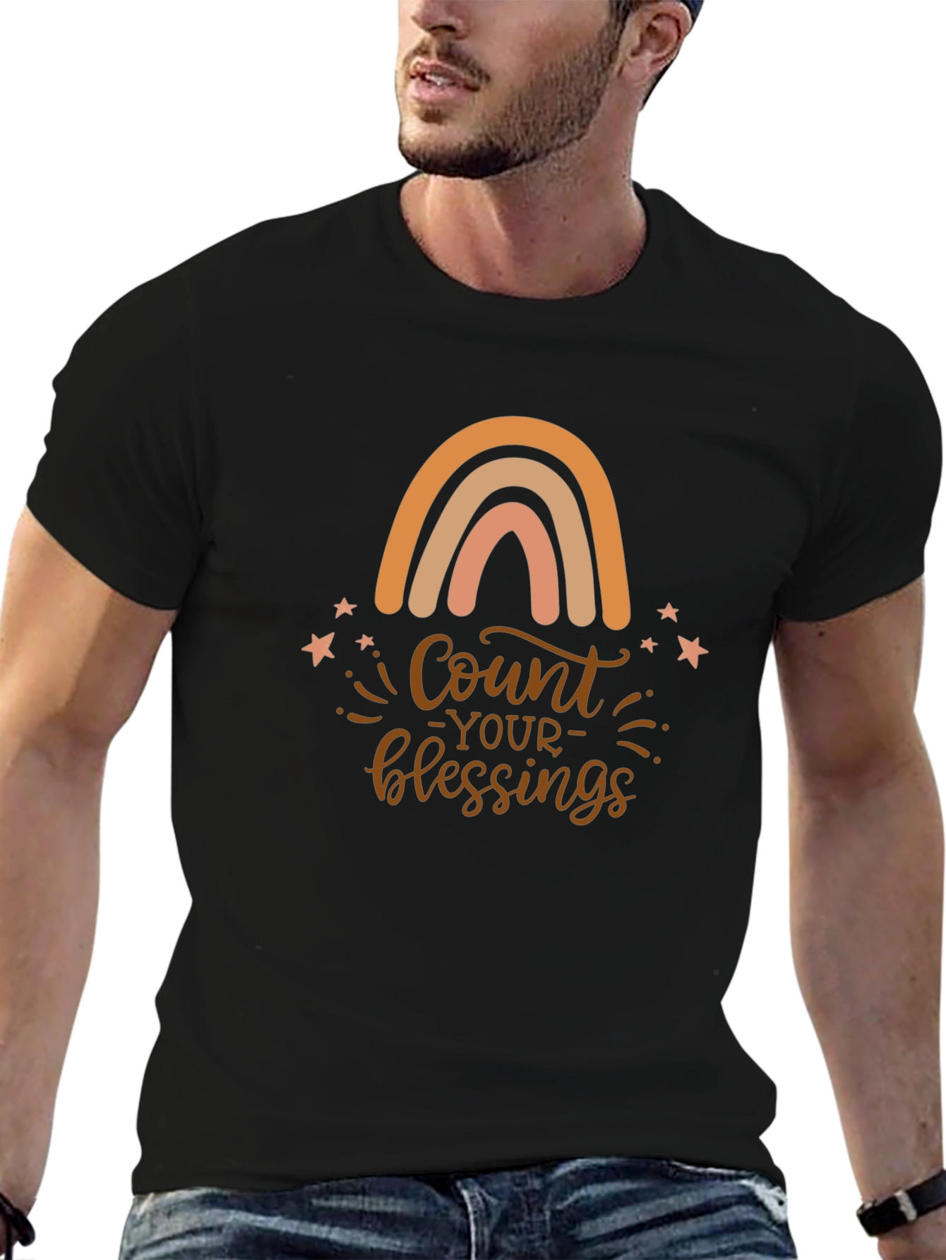 Count Your Blessings Rainbow Graphic Tee