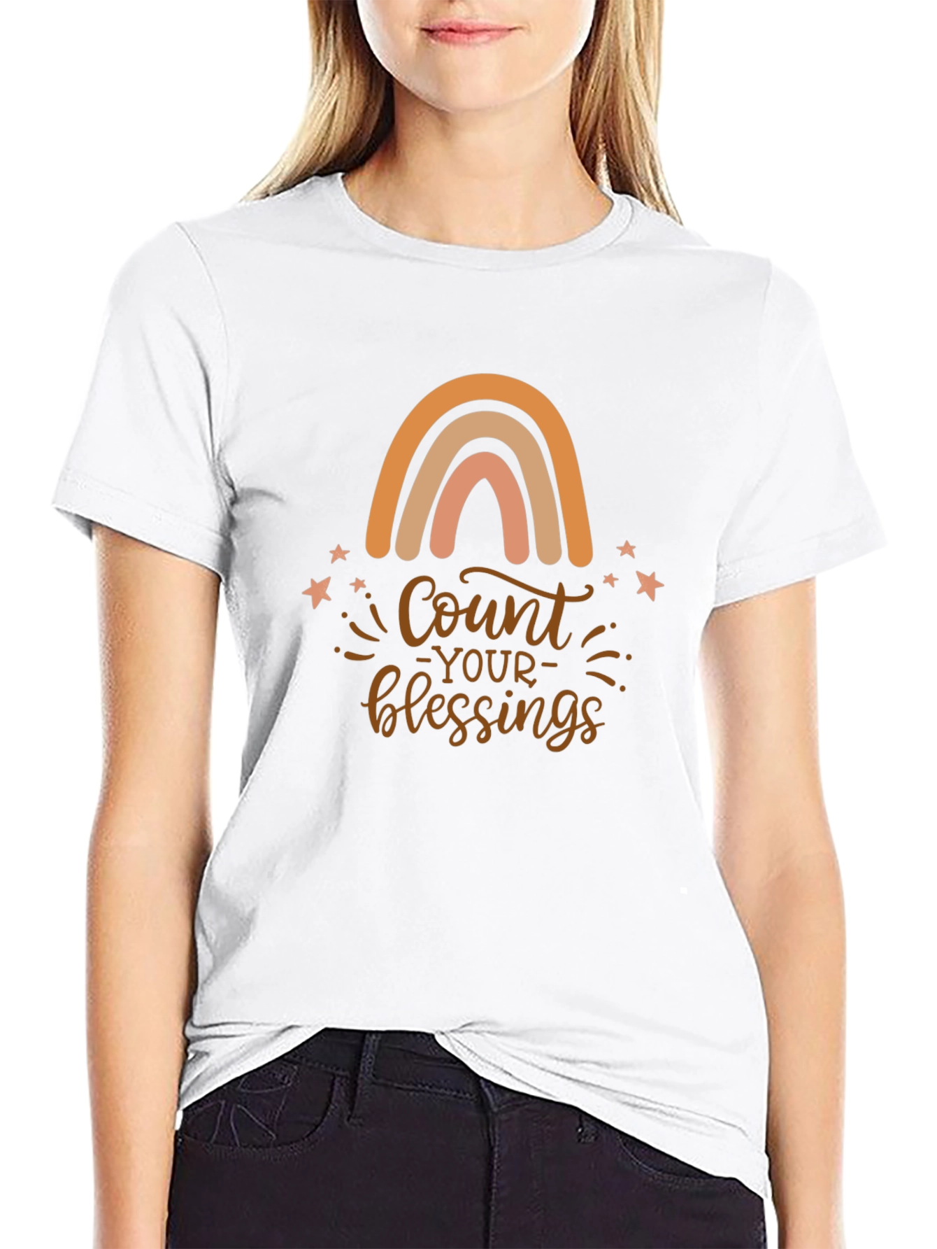 Count Your Blessings Rainbow Graphic Tee