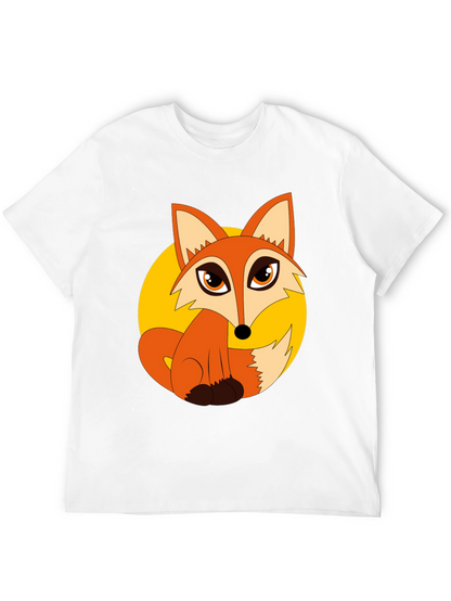 Cartoon Fox Graphic T-Shirt